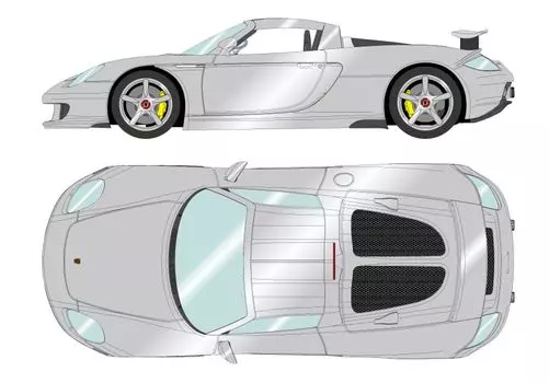 Макияж EIDOLON COLLECTION Porsche Carrera GT 2004 Rear Wing Up GT Silver Готовый продукт 1/43
