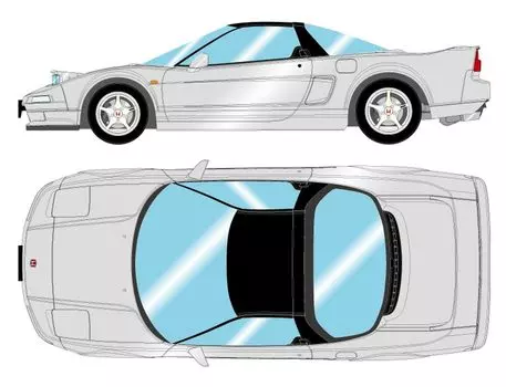 Макияж EIDOLON Honda 1992 Headlamp Open Sebring Silver Metallic Готовый продукт EM666G 1/43 NSX-R (НА1)