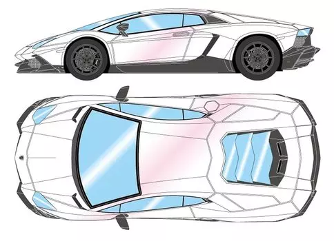 Макияж EIDOLON Lamborghini Aventador 2013 Pearl White Готовый продукт 1/43 LP720-4 50°Anniversario (Розовый эффект)