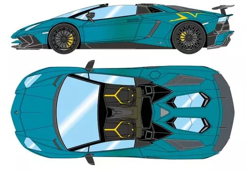 Макияж EIDOLON Lamborghini Aventador SV Roadster 2015 Artemis Green Large SV Готовый продукт 1/18 LP750-4 (Желтый логотип)