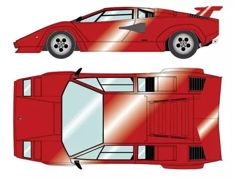 Макияж EIDOLON Lamborghini Countach LP400S 1980 Заднее крыло бордовый металлик Готовый продукт EM432L 1/43