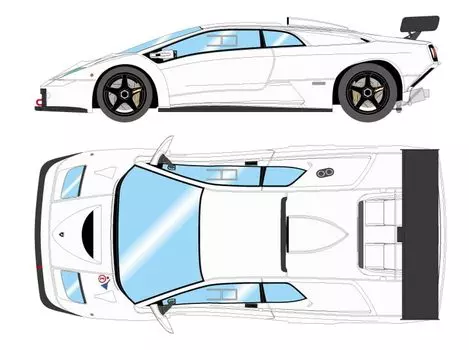 Макияж EIDOLON Lamborghini Diablo GTR 1999 Белый Готовый продукт EM786B 1/43