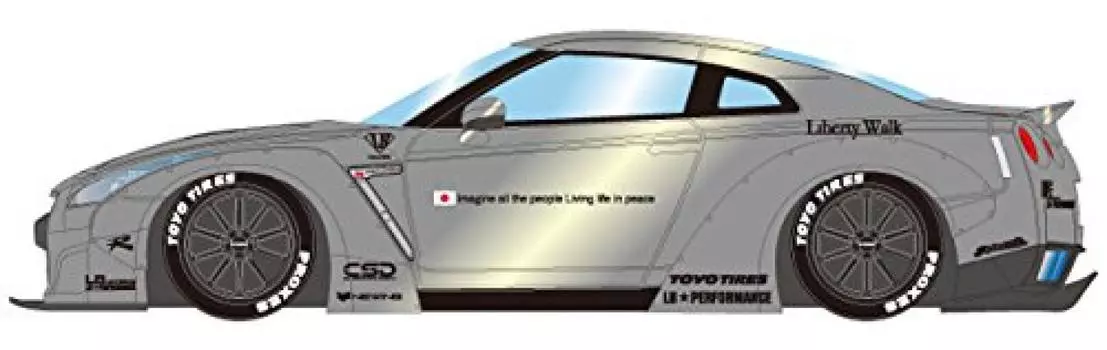 Макияж EIDOLON LB WORKS R35 Duck Tail Titanium Silver Готовый продукт 1/43 GT-R ver. серебряный