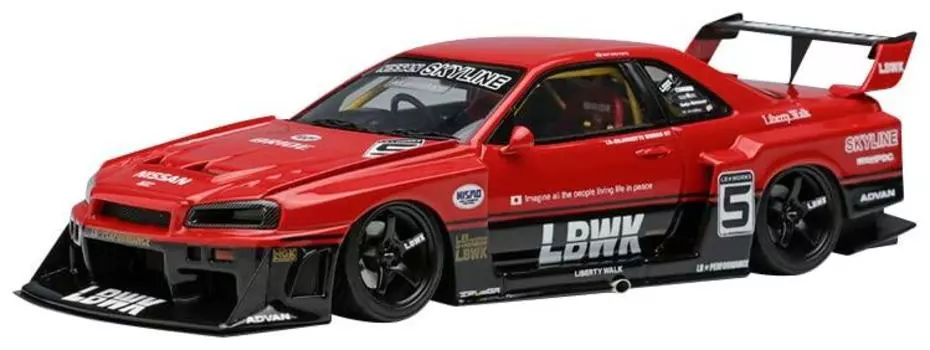 Макияж EIDOLON Super Silhouette Skyline Tokyo Auto Salon 2022 Завершенный продукт LB010C 1/43 LB-ER34