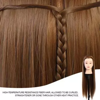 Макияж Голова манекена Парикмахерская Учебная голова Косметология Голова куклы Блондинка Золотисто-коричневая