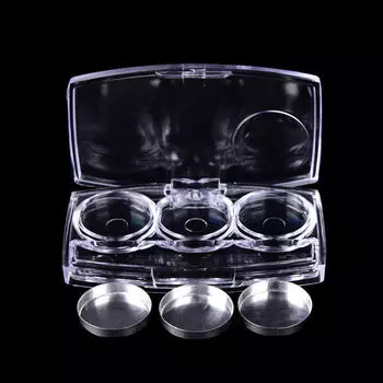 Макияж Тени для век Румяна 3 Отверстия Пустой Футляр Палитра Портативный