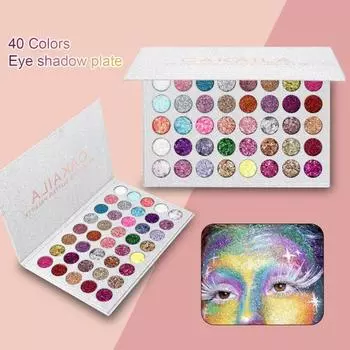 Макияж Тени для век Стойкая сияющая нелетучая пудра Легко растушевываемая 40-цветная блестящая пудра-палетка теней для век для вечеринки разноцветный