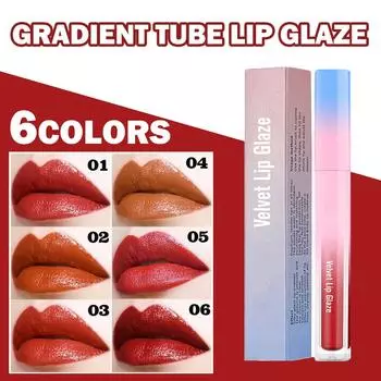 Макияж Увлажняющий блеск для губ Жидкая помада Телесная градиентная трубка Глазурь для губ красный
