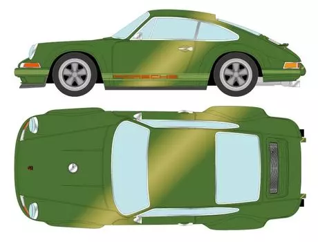 Макет VISION Singer 911 Coupe в цвете Kauai Green Metallic 1/43 (964) (Собранная модель)