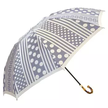 Makita Shoten Folding Umbrella Mini Kirie Dots and Stripes Luxury Koshu Ori Made in Japan 13660206 Co., Ltd. Women s (Navy) тёмно-синий