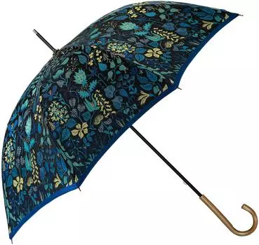 Makita Shoten Stig Lindberg HERBARIUM Blue Long Ubr. Зонт с защитой от ультрафиолета для солнечной или дождливой погоды. Затемнение. Скандинавский дизайн. Роскошь. Koshu.