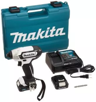 Makita Ударный гайковерт TD110 белый крутящий момент 110 Нм аккумулятор и зарядное устройство в комплекте TD110DSHXW (10,8 В) 1.5Ач