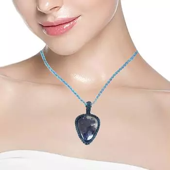 Макраме макраме Содалитовое ожерелье Ожерелье Перуанская нить и плетение из камней