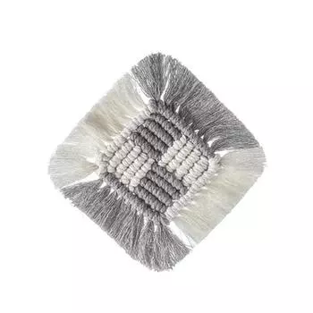 Макраме Подставки под тарелки Подставка под чашку Скатерть Подставка Коврик под чашку Ручная работа Хлопок Изоляционные коврики Сельский стиль Креативная плетеная подставка Grey