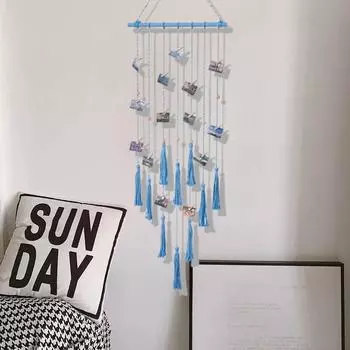 Макраме Подвесные фотографии Дисплей Бохо Ручное вязание Домашний декор Орнамент Поделки Подарок для Домашнего Офиса Комнаты Общежития