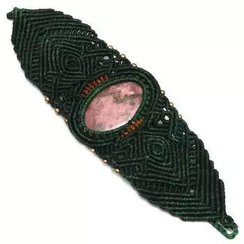 Макраме Родонитовая нить ювелирное ожерелье ручной работы браслет драгоценный камень 8-10 Ad