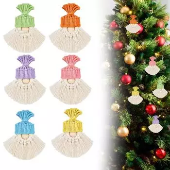 Макраме Рождественские гномы Санта-Клаус комплект подвесное украшение DIY ручной работы подвесное украшение праздничные вечерние принадлежности C