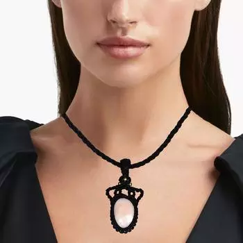 Макраме розовый опал нити драгоценный камень ювелирные изделия ручной работы 20-36 Ad этническое ожерелье