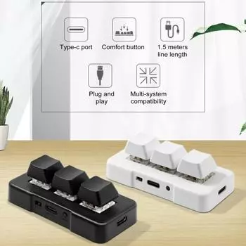 Макропрограммируемая мини-клавиатура с RGB-подсветкой, 2,4 ГГц, беспроводная, Bluetooth-совместимая, проводная, 3 клавиши, с возможностью горячей замены, DIY One