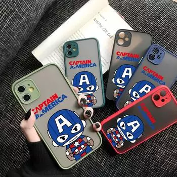 Мальчик мультфильм супергерой Капитан Америка матовый прозрачный чехол для телефона для Huawei Honor