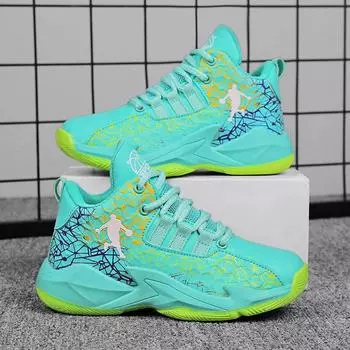 Мальчик Новые мужские баскетбольные кроссовки нескользящие дышащие спортивные удобные оригинальные тренировочные мужские кроссовки 32