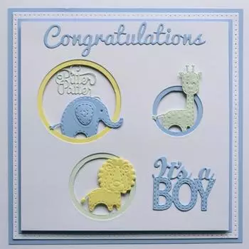 Мальчик письмо DieCut Boy Cuting Die Boy Дизайн Скрапбукинг серебряный