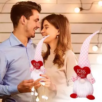 (МАЛЬЧИК)Украшения на День святого Валентина, любовь, безликая кукла-гном, кукла, подарок розовый