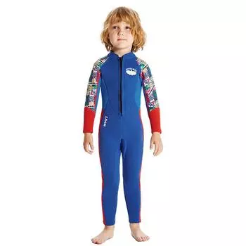 Мальчики 2,5 мм неопреновый сохраняющий тепло гидрокостюм УФ-защита купальники детские длинные рукава водолазные костюмы XL