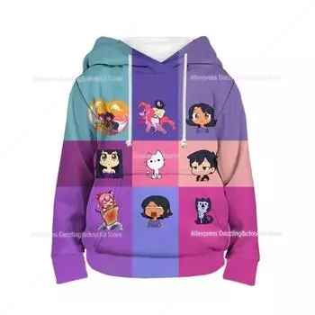 Мальчики Девочки Aphmau 3D Print Hoodies Малыши Дети Милые Мультяшные Толстовки Весна Дети Аниме Осень Удобный Флисовый Свитер 100