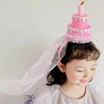 Мальчики Девочки День Рождения Шапка Удобный Размер Интересный Марлевый Счастливый Головной Убор белый