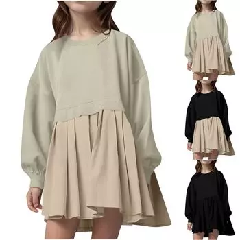 Мальчики Девочки Дети Свободный Повседневный Модный Удобный Платье 100 чёрный