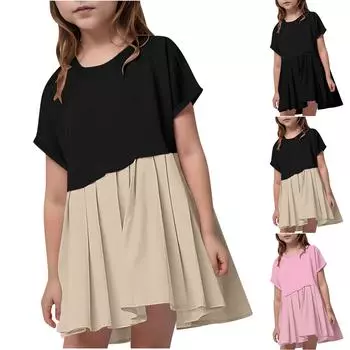 Мальчики Девочки Дети Свободный Повседневный Модный Удобный Платье 100 чёрный