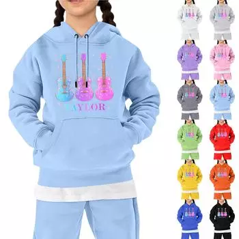 Мальчики Девочки Детская мода Повседневные универсальные повседневные толстовки с капюшоном Толстовки Повседневные толстовки с длинным рукавом 110 чёрный