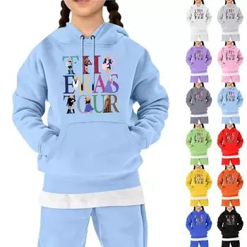 Мальчики Девочки Детская мода Повседневные универсальные повседневные толстовки с капюшоном Толстовки Повседневные толстовки с длинным рукавом 110 чёрный