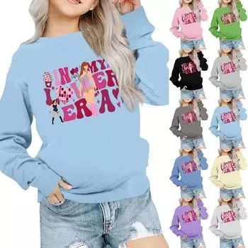 Мальчики Девочки Детская мода Повседневные универсальные повседневные толстовки с круглым вырезом Повседневные толстовки с длинным рукавом 100 бежевый