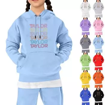 Мальчики Девочки Детская мода Повседневные универсальные повседневные толстовки с капюшоном Толстовки Повседневные толстовки с длинным рукавом 140