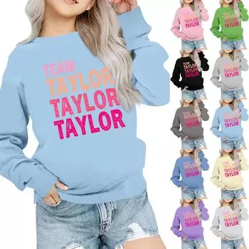 Мальчики Девочки Детская мода Повседневные универсальные повседневные толстовки с круглым вырезом Повседневные толстовки с длинным рукавом 140