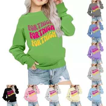 Мальчики Девочки Детская мода Повседневные универсальные повседневные толстовки с круглым вырезом Повседневные толстовки с длинным рукавом 100 чёрный