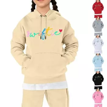 Мальчики Девочки Детская мода Повседневные универсальные повседневные толстовки с круглым вырезом Повседневные толстовки с длинным рукавом 110 бежевый