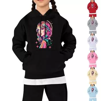 Мальчики Девочки Детская мода Повседневные универсальные повседневные толстовки с круглым вырезом Повседневные толстовки с длинным рукавом 110 бежевый