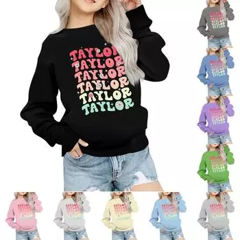 Мальчики Девочки Детская мода Повседневные универсальные повседневные толстовки с круглым вырезом Повседневные толстовки с длинным рукавом 100 чёрный