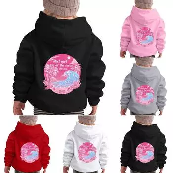 Мальчики Девочки Детская мода Повседневные универсальные повседневные толстовки с круглым вырезом Длинные рукава Лоскутные топы толстовки 110 чёрный