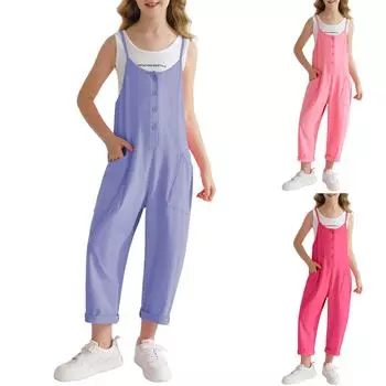 Мальчики Девочки Детский Свободный Повседневный Модный Удобный Комбинезон Комбинезоны/Брюки 100