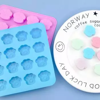 Мальчики Девочки Пищевой класс Силиконовая плесень Домашняя кухня Собака Костяной торт Плесень Подарки Кошачья лапа Симпатичный DIY Десерт Ручная домашняя гостиная вечеринка 6 Hole Cat Paw Bone/Pink