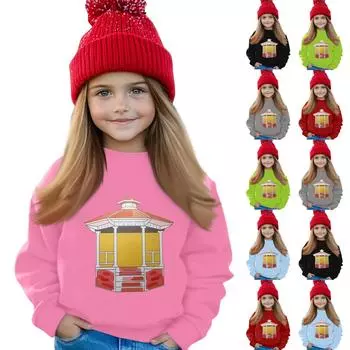 Мальчики и девочки круглый вырез свитера для детей принтованные топы 100 чёрный