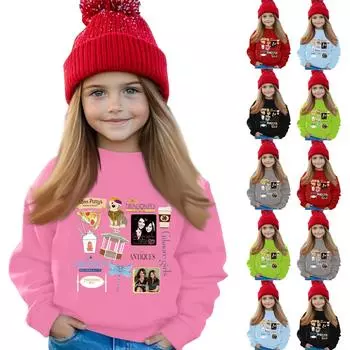 Мальчики и девочки круглый вырез свитера для детей принтованные топы 100 чёрный