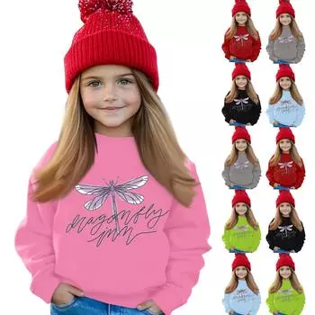 Мальчики и девочки круглый вырез свитера для детей принтованные топы 100 чёрный