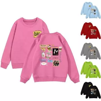 Мальчики и девочки круглый вырез свитера для детей принтованные топы 100 чёрный