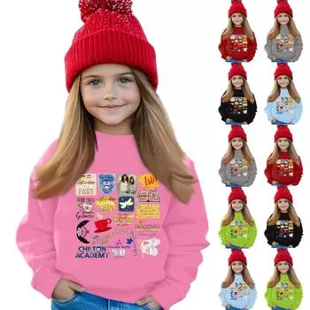 Мальчики и девочки круглый вырез свитера для детей принтованные топы 100 чёрный