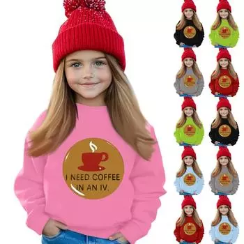 Мальчики и девочки круглый вырез свитера для детей принтованные топы 140 зелёный